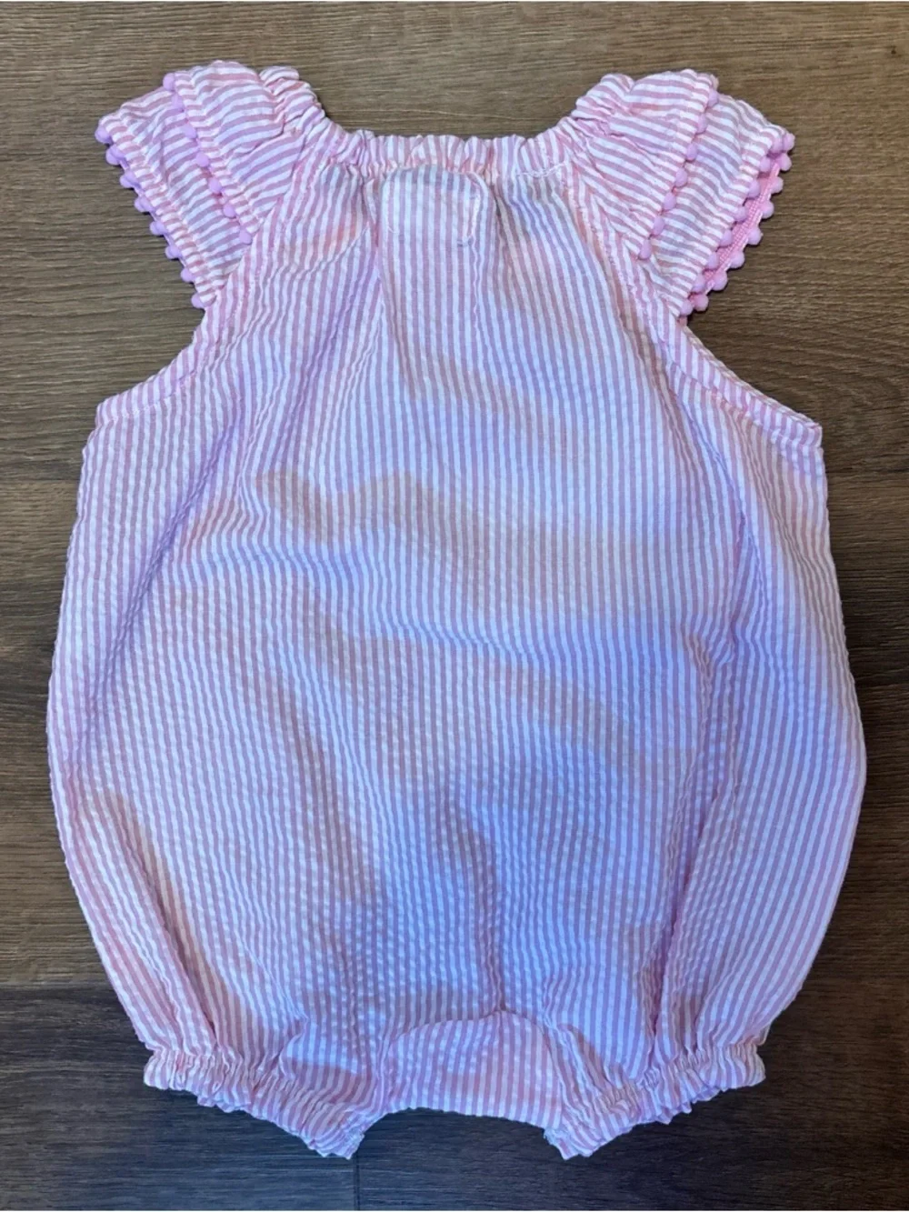 Mud Pie 3-6 Months SEERSUCKER TENNIS BABY ROMPER Pink